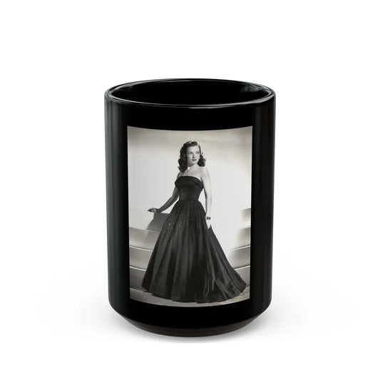 Cathy Downs #47 (Vintage Female Icon) Black Coffee Mug-15oz-Go Mug Yourself