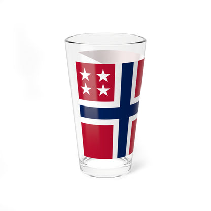 Rank Flag of an Admiral of the Royal Norwegian Navy (Norway) Pint Glass 16oz