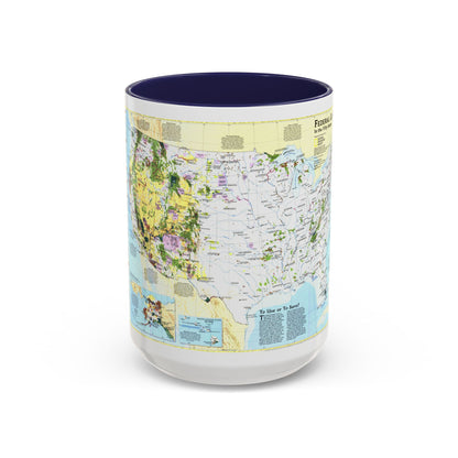 USA - Federal Lands in the Fifty States (1996) (Map) Accent Coffee Mug