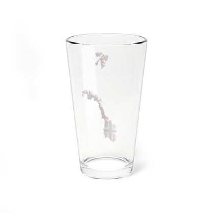 Flag-map of Norway  (Norway) Pint Glass 16oz