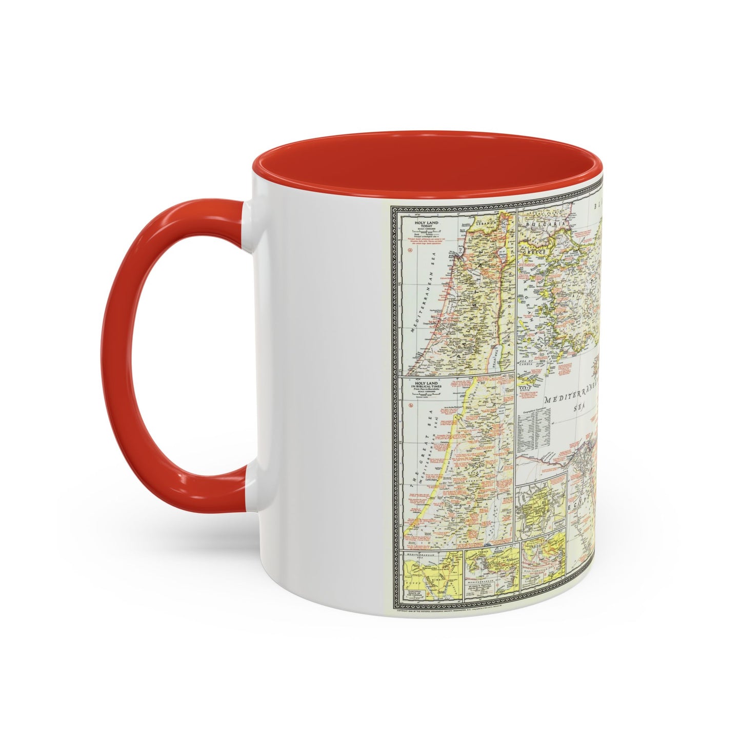 Middle East - Bible Lands and the Cradle of Western Civilization (1946) (Map) Accent Coffee Mug