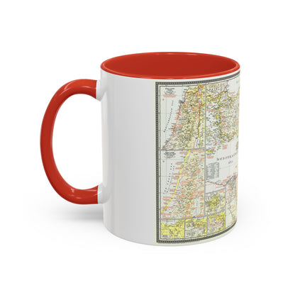 Middle East - Bible Lands and the Cradle of Western Civilization (1946) (Map) Accent Coffee Mug