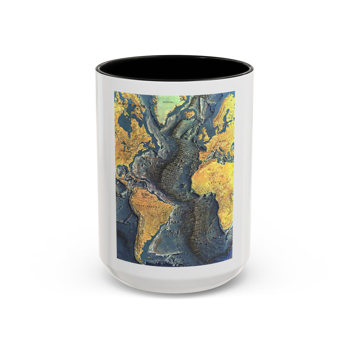 Atlantic Ocean Floor (1968) (Map) Accent Coffee Mug