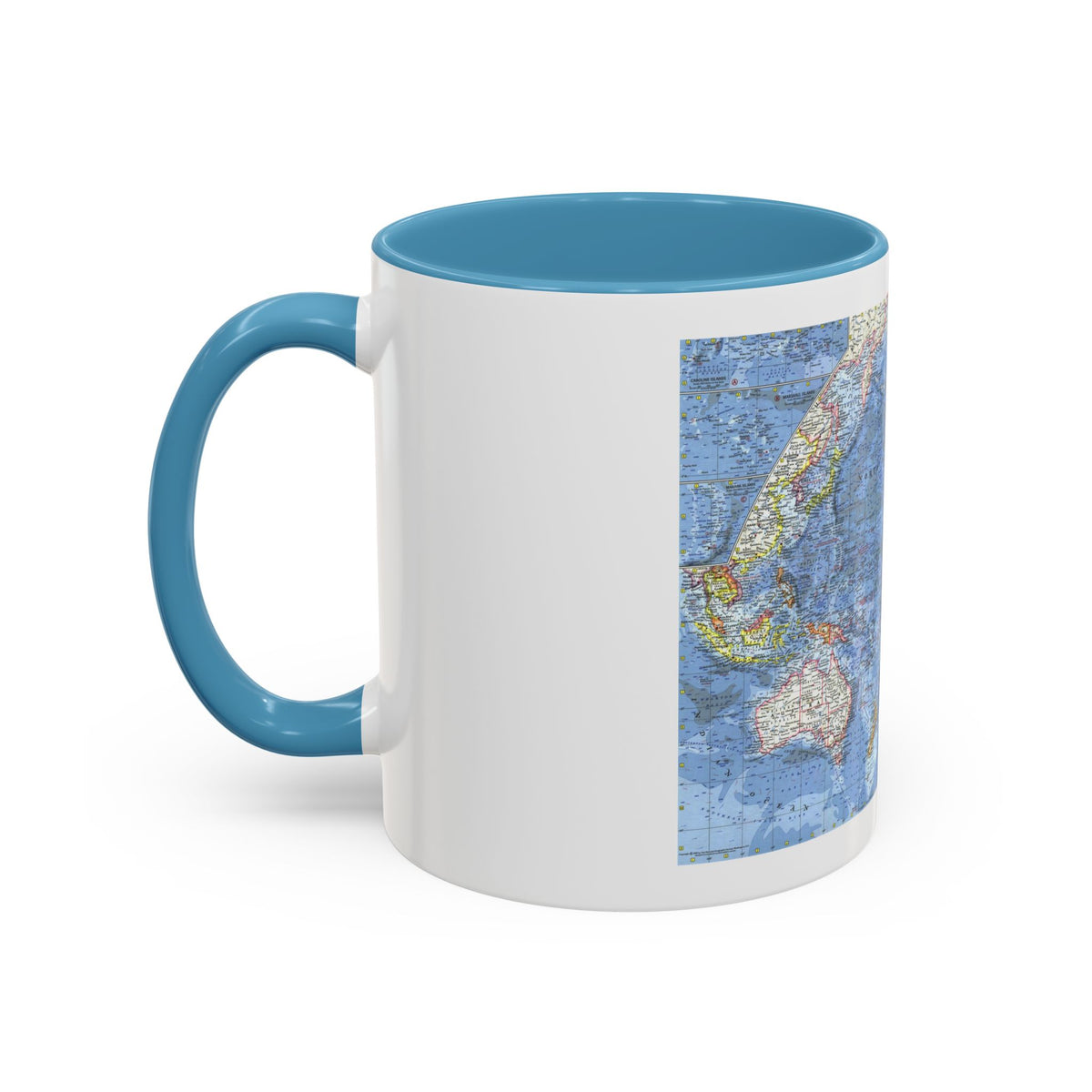 Pacific Ocean (1962) (Map) Accent Coffee Mug