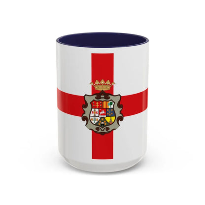 Flag of Huesca Spain - Accent Coffee Mug-15oz-Navy-Go Mug Yourself