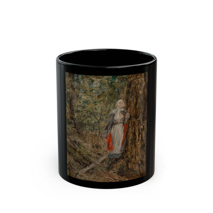 Caroline in the Woods (Attributed to Howard Chandler Christy) - Black Coffee Mug-11oz-Go Mug Yourself