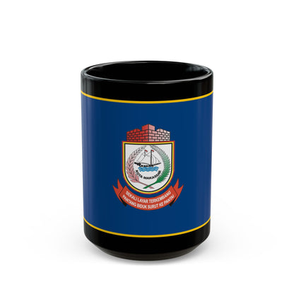 Flag of City of Makassar Indonesia - Black Coffee Mug-15oz-Go Mug Yourself