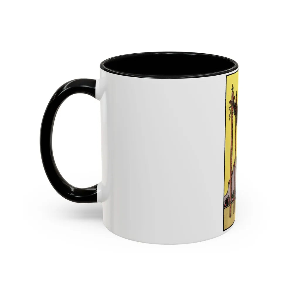 The 4 of Wands (Tarot Card) Accent Coffee Mug-Go Mug Yourself