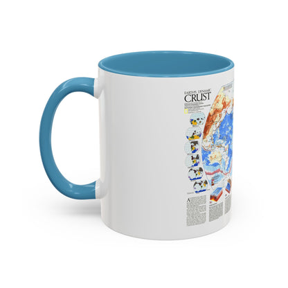 World Map - Earth's Dynamic Crust (1985) (Map) Accent Coffee Mug