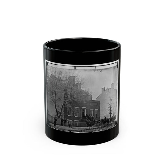 Washington, D.C. Col. Benjamin F. Fisher And Staff On Steps Of Signal Corps Headquarters, 1816 F St., Nw (U.S. Civil War) Black Coffee Mug
