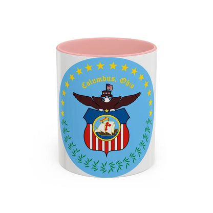 Seal of Columbus Ohio - Accent Coffee Mug-11oz-Pink-Go Mug Yourself