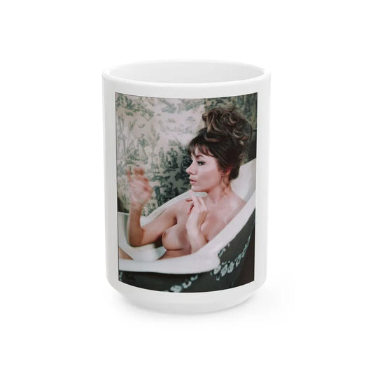 Ingrid Pitt #86 - Topless (Vintage Female Icon) White Coffee Mug-15oz-Go Mug Yourself