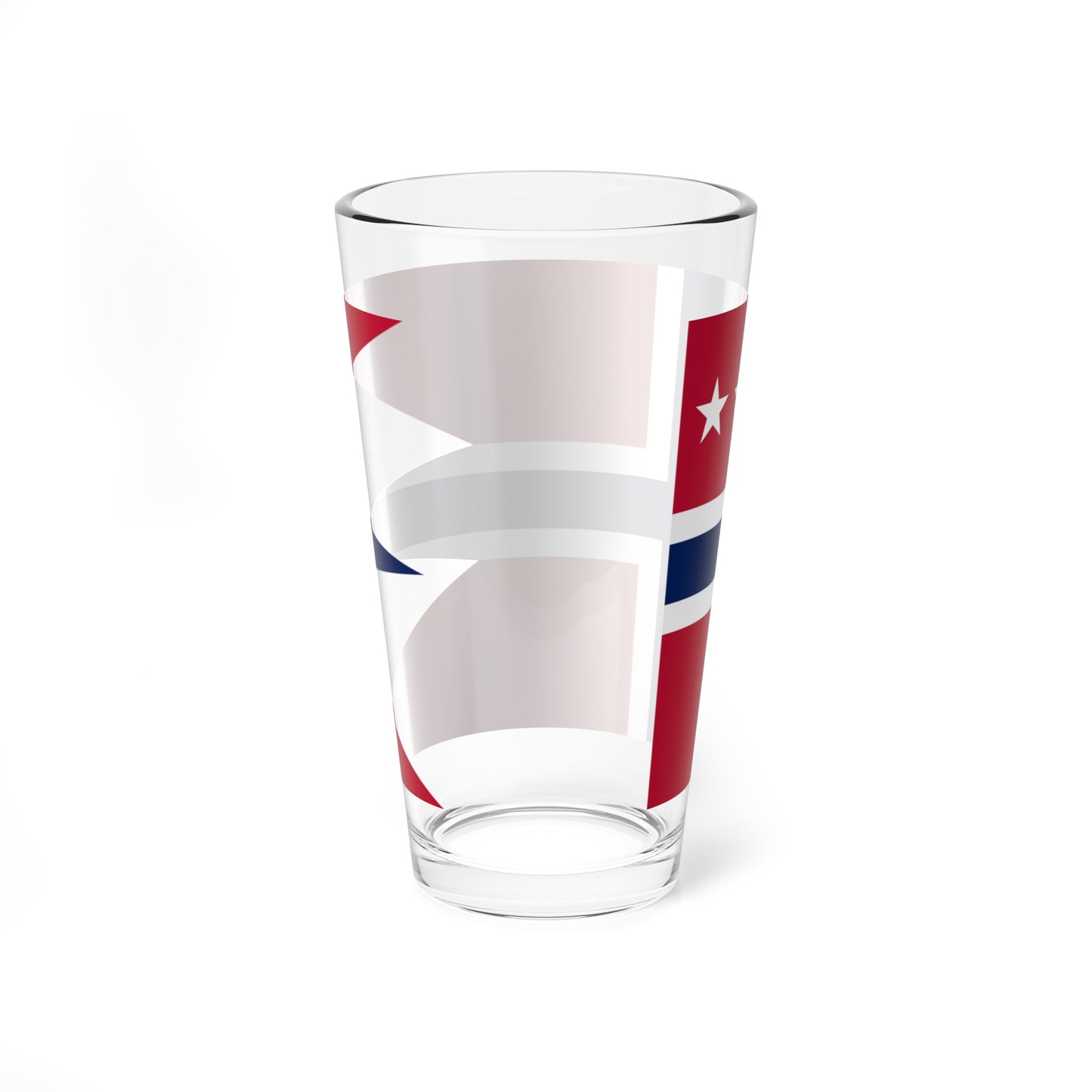 Rank Flag of a Rear Admiral of the Royal Norwegian Navy (Norway) Pint Glass 16oz