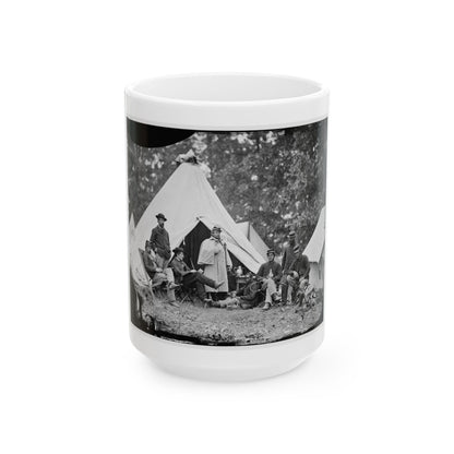 Fairfax Court House, Virginia. Capt. J.B. Howard, A.Q.M. And Group At Headquarters, Army Of The Potomac (U.S. Civil War) White Coffee Mug