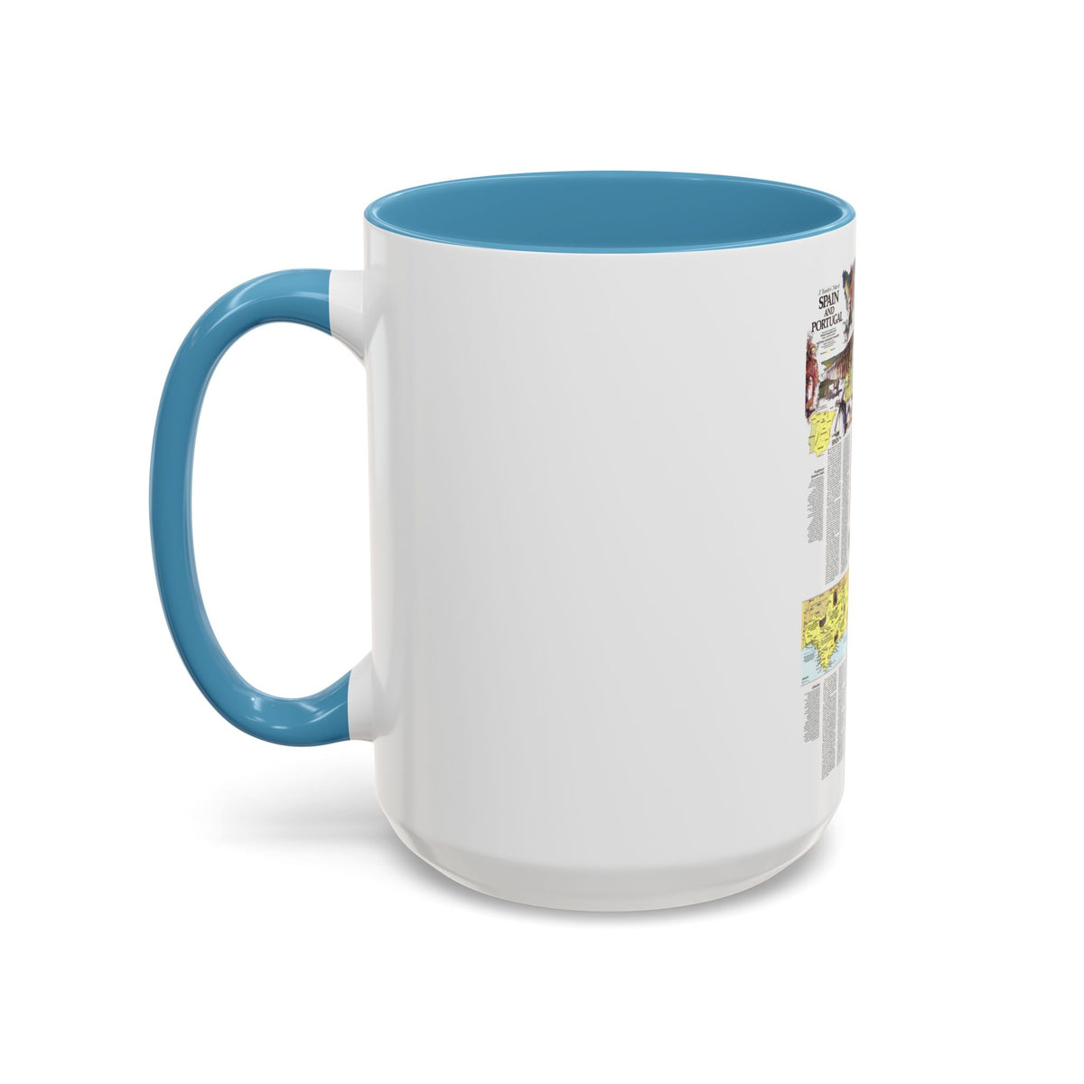 Spain and Portugal - A Traveller's Map 2 (1984) (Map) Accent Coffee Mug