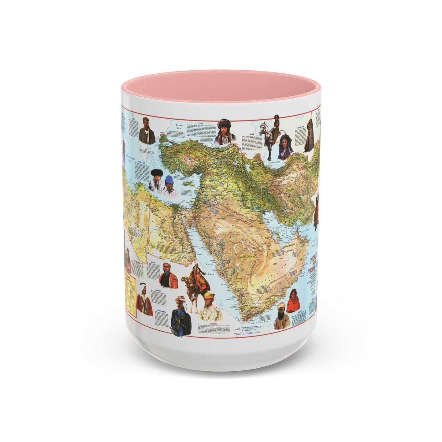 Middle East - The Peoples 1 (1972) (Map) Accent Coffee Mug