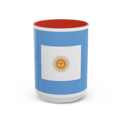 Naval Jack of Argentina - Accent Coffee Mug-15oz-Red-Go Mug Yourself