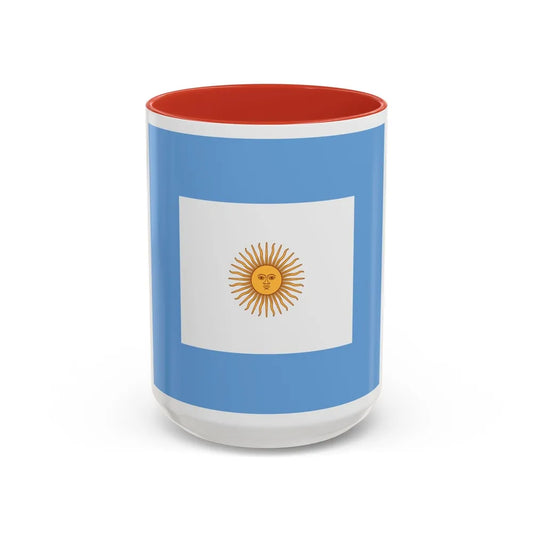 Naval Jack of Argentina - Accent Coffee Mug-15oz-Red-Go Mug Yourself