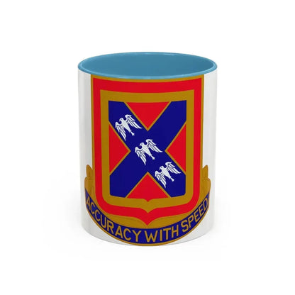 987th Field Artillery Battalion (U.S. Army) Accent Coffee Mug 11oz Light Blue - Go Mug Yourself