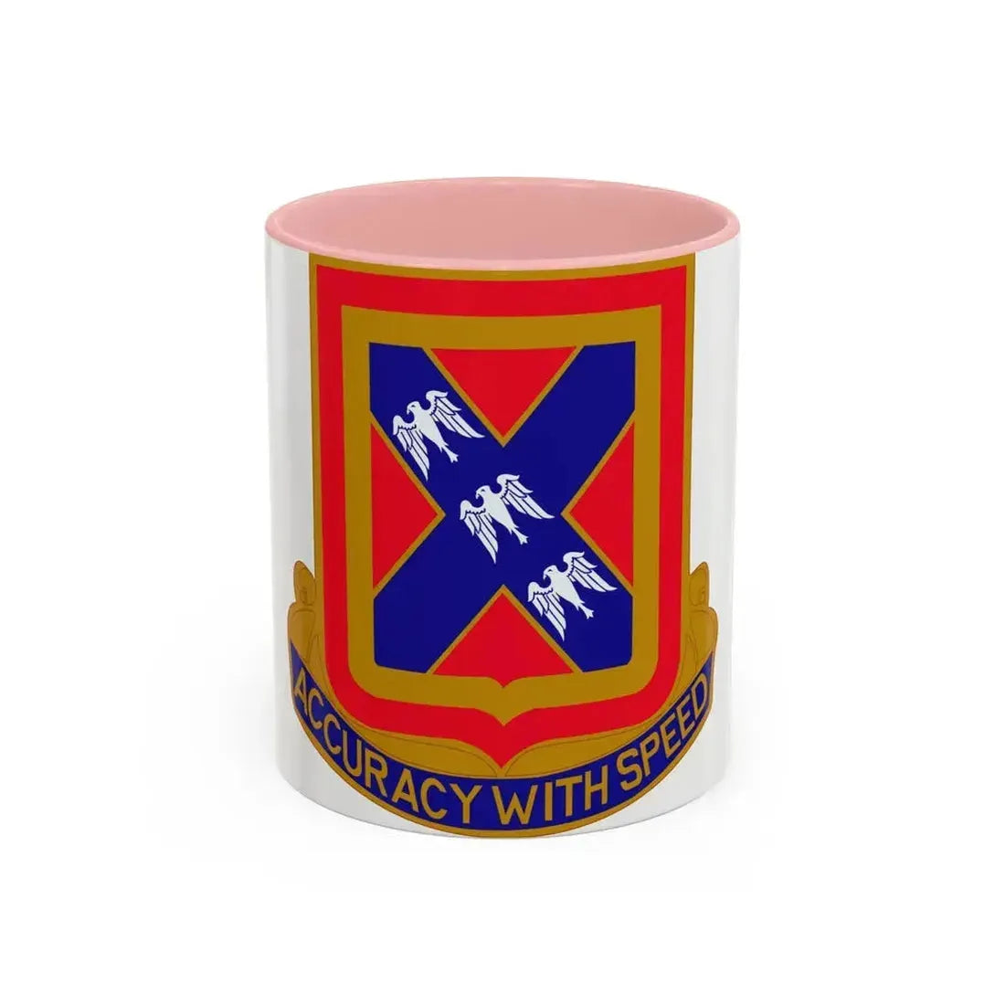 987th Field Artillery Battalion (U.S. Army) Accent Coffee Mug 11oz Pink - Go Mug Yourself