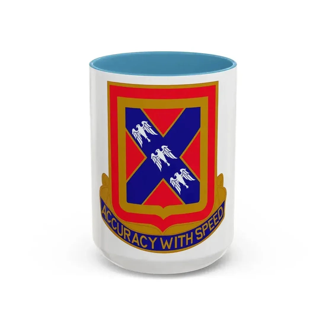 987th Field Artillery Battalion (U.S. Army) Accent Coffee Mug 15oz Light Blue - Go Mug Yourself
