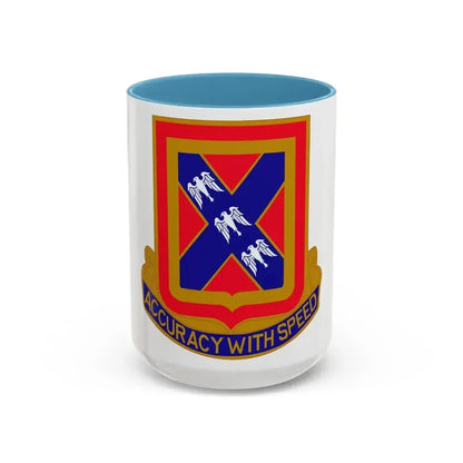 987th Field Artillery Battalion (U.S. Army) Accent Coffee Mug 15oz Light Blue - Go Mug Yourself
