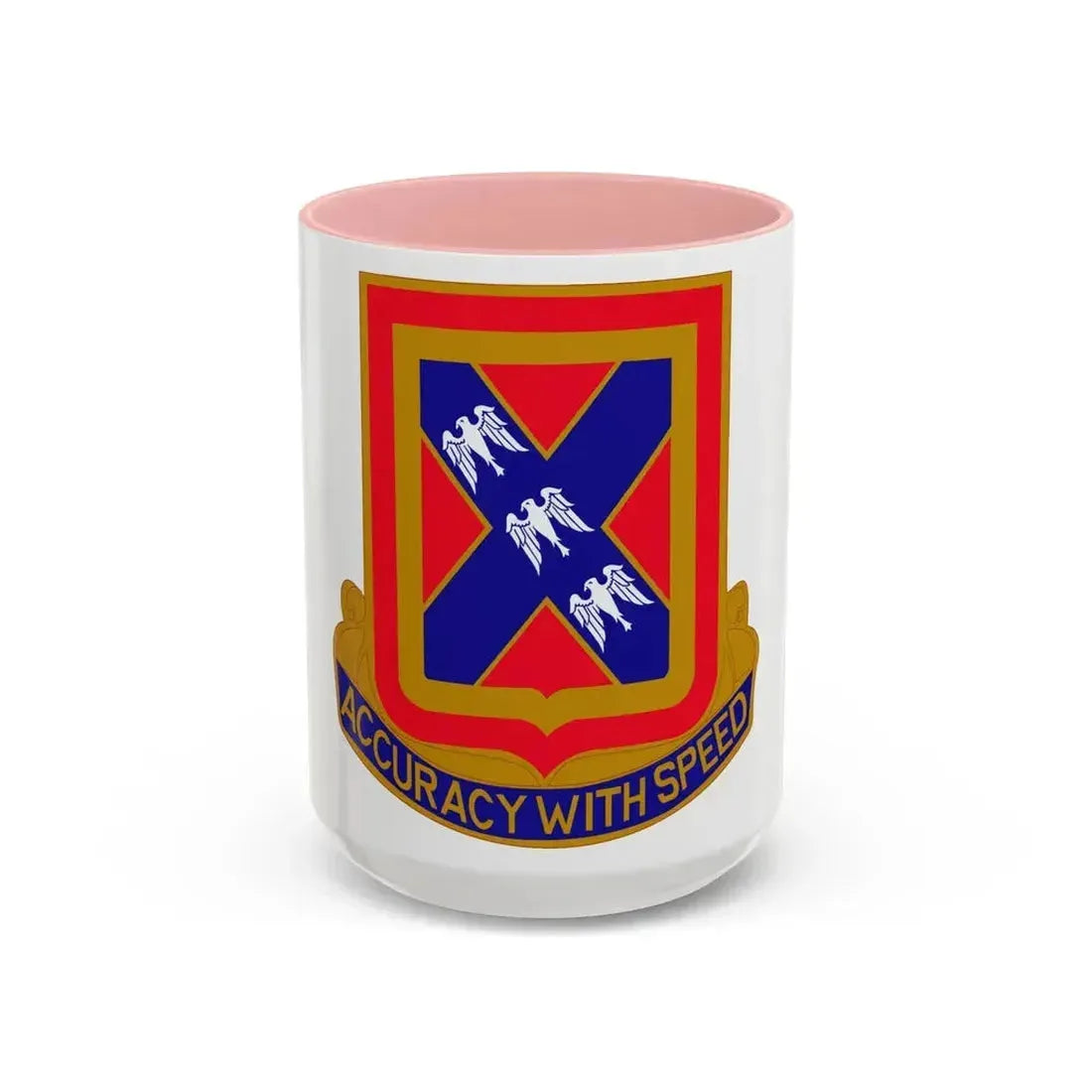 987th Field Artillery Battalion (U.S. Army) Accent Coffee Mug 15oz Pink - Go Mug Yourself