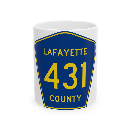 Lafayette County Route 431 MS (Mississippi) (Road Sign) White Coffee Mug