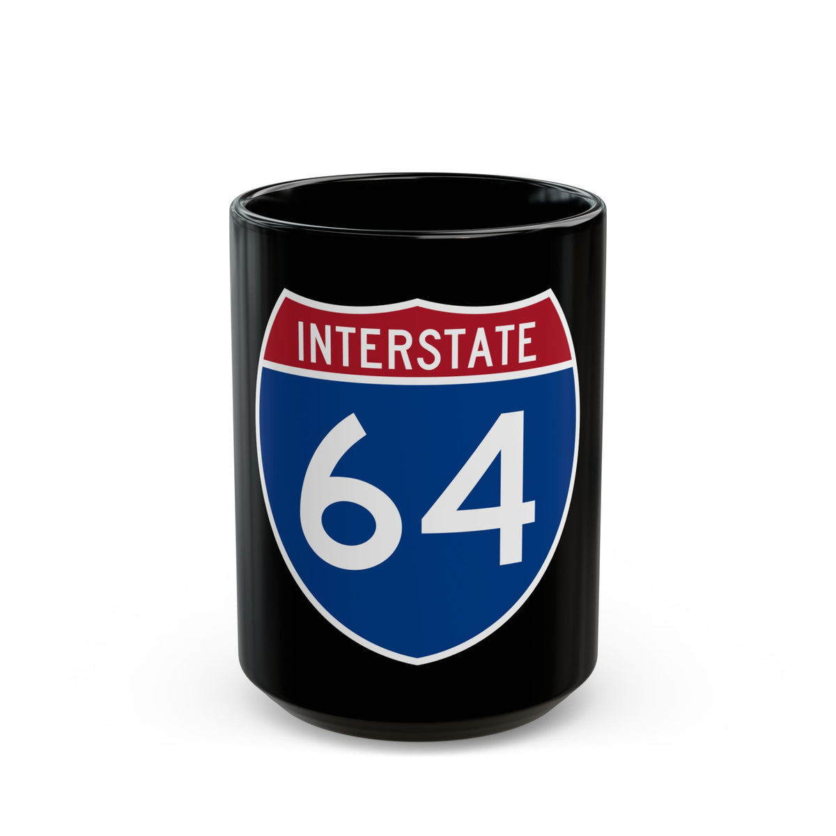 Interstate 64 (U.S. Highways) Black Coffee Mug