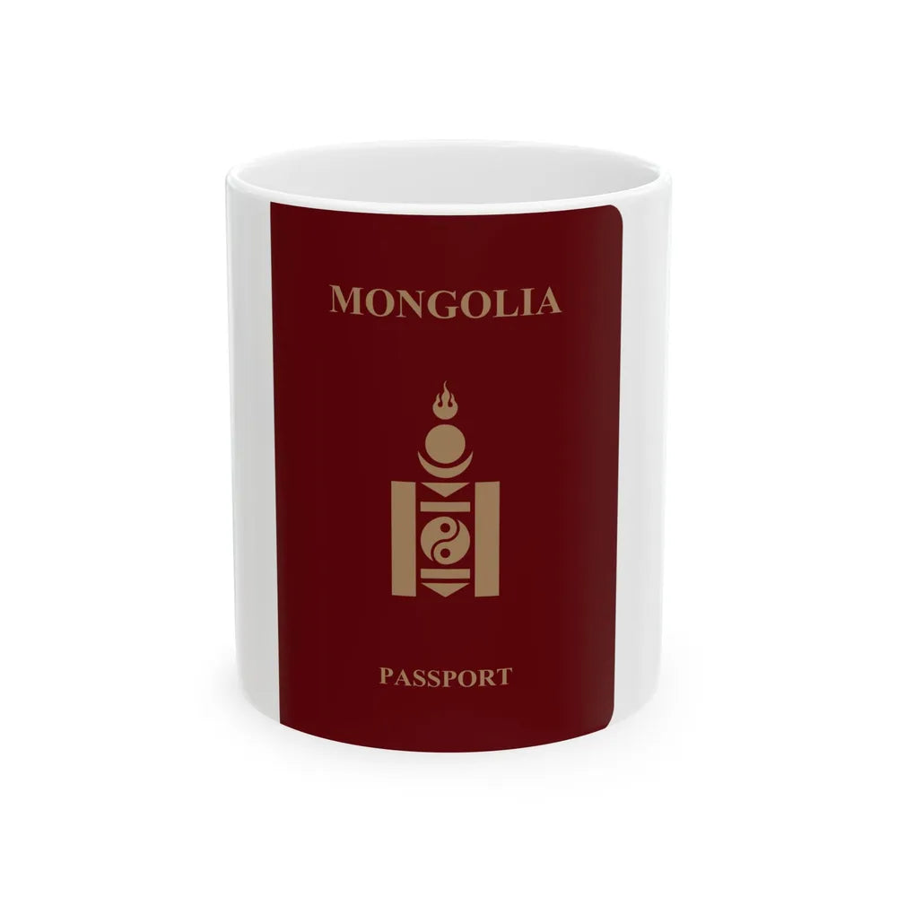 Mongolia Passport - White Coffee Mug-11oz-Go Mug Yourself