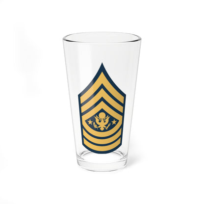 Navy arched insignia with three chevrons above a central eagle flanked by two five-pointed stars, all in gold.