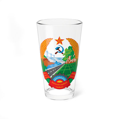 Emblem of Laos 1975-1991 (Laos) (Coat of Arms) Pint Glass 16oz