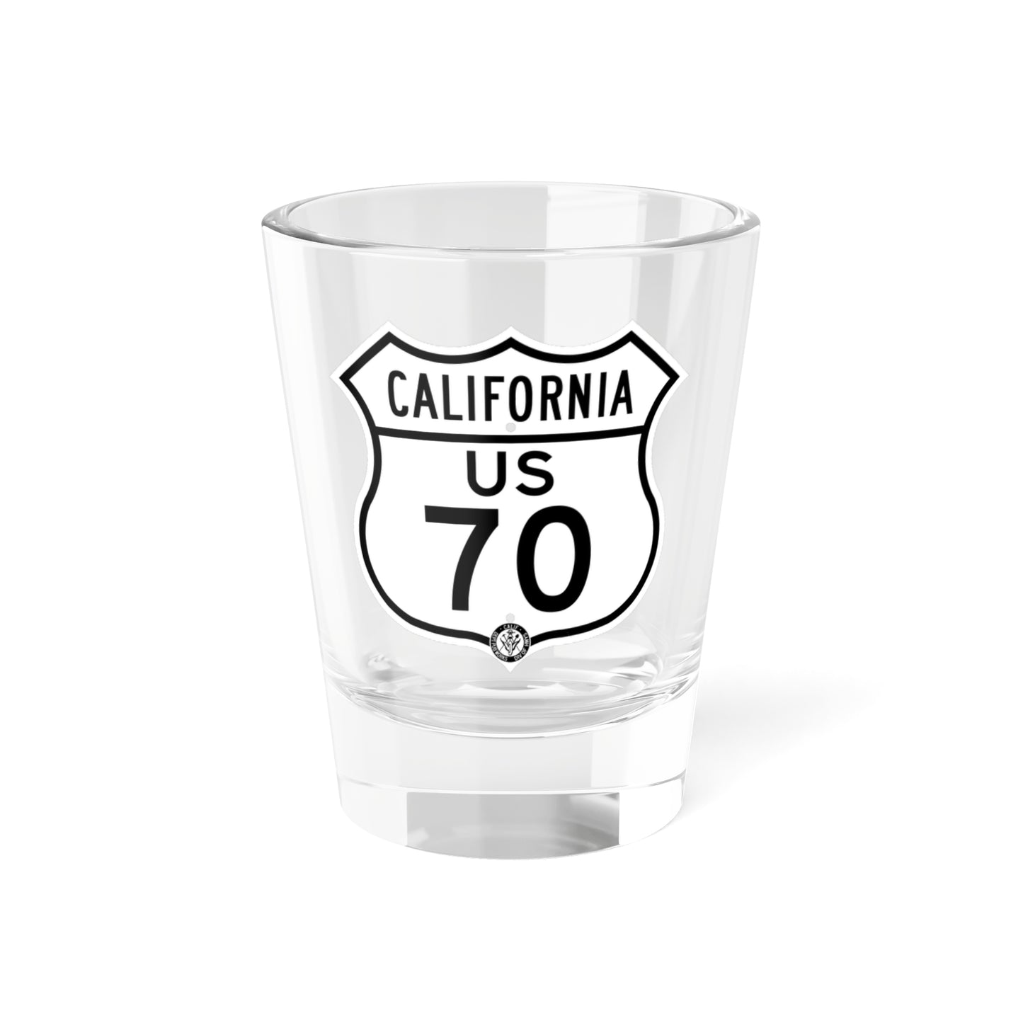 US 70 California 1948 (California) (Road Sign) Shot Glass 1.5oz
