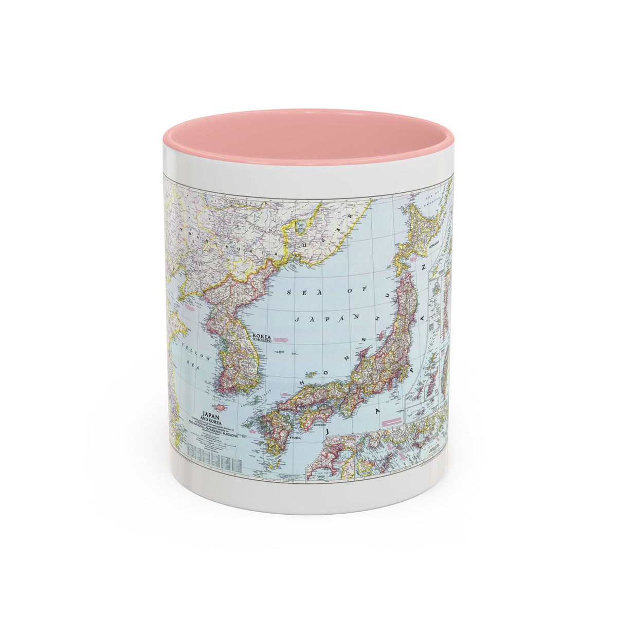 Japan and Korea (1945) (Map) Accent Coffee Mug