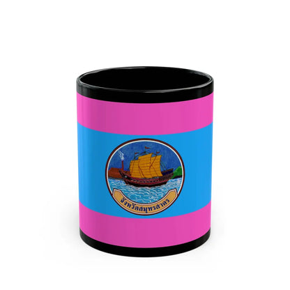 Flag of Samut Sakhon Province Thailand - Black Coffee Mug-11oz-Go Mug Yourself