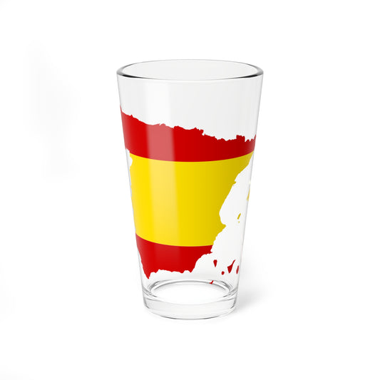 Silhouette Spain with Flag (Spain) Pint Glass 16oz