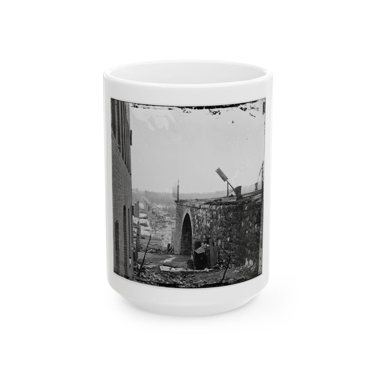 Richmond, Va. Ruins Of Richmond & Petersburg Railroad Bridge (U.S. Civil War) White Coffee Mug
