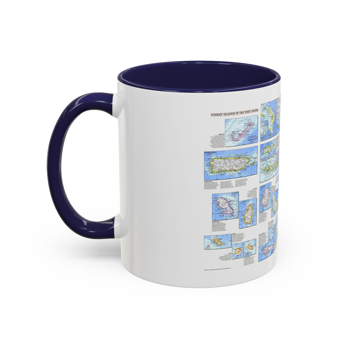 West Indies - Tourist Islands (1981) (Map) Accent Coffee Mug