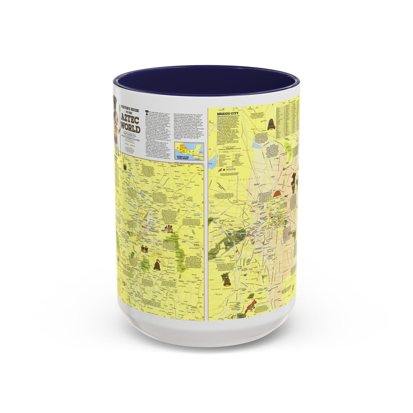 Central America - The Aztec World (1980) (Map) Accent Coffee Mug