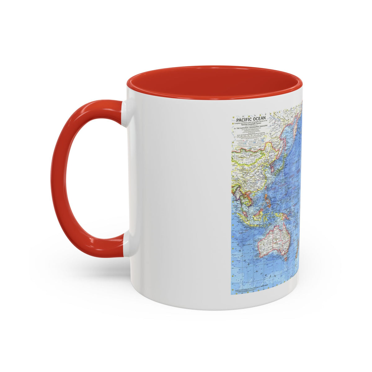 Pacific Ocean (1969) (Map) Accent Coffee Mug