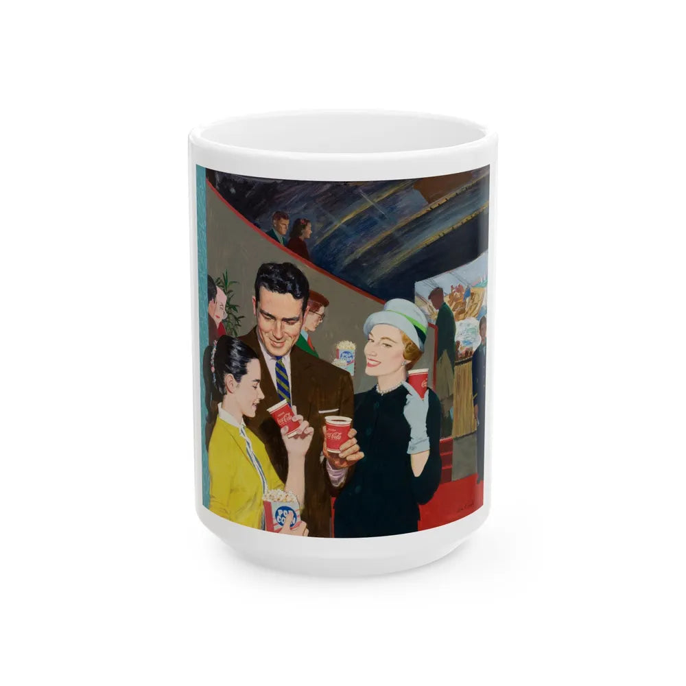 During the Intermission...the Pause that Refreshes, Coca-Cola ad illustration, c. 1960 - White Coffee Mug-15oz-Go Mug Yourself