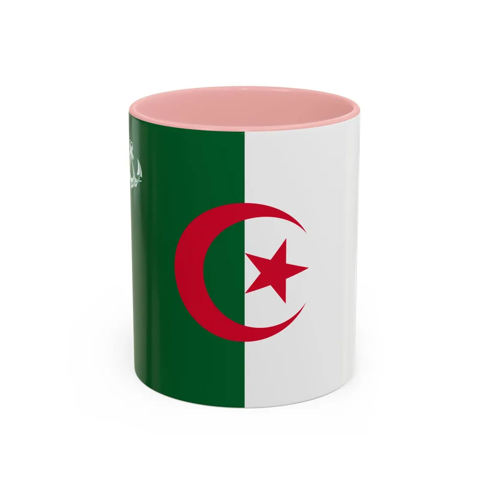 Naval Ensign of Algeria - Accent Coffee Mug-11oz-Pink-Go Mug Yourself