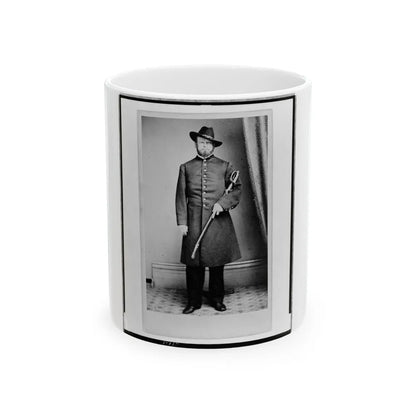 Elliott( ), Union Officer, Full-Length Portrait, Standing, Holding Sword In Left Hand, Facing Front (U.S. Civil War) White Coffee Mug-11oz-Go Mug Yourself