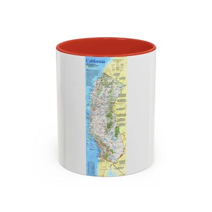 USA - California (1993) (Map) Accent Coffee Mug-11oz-Red-Go Mug Yourself