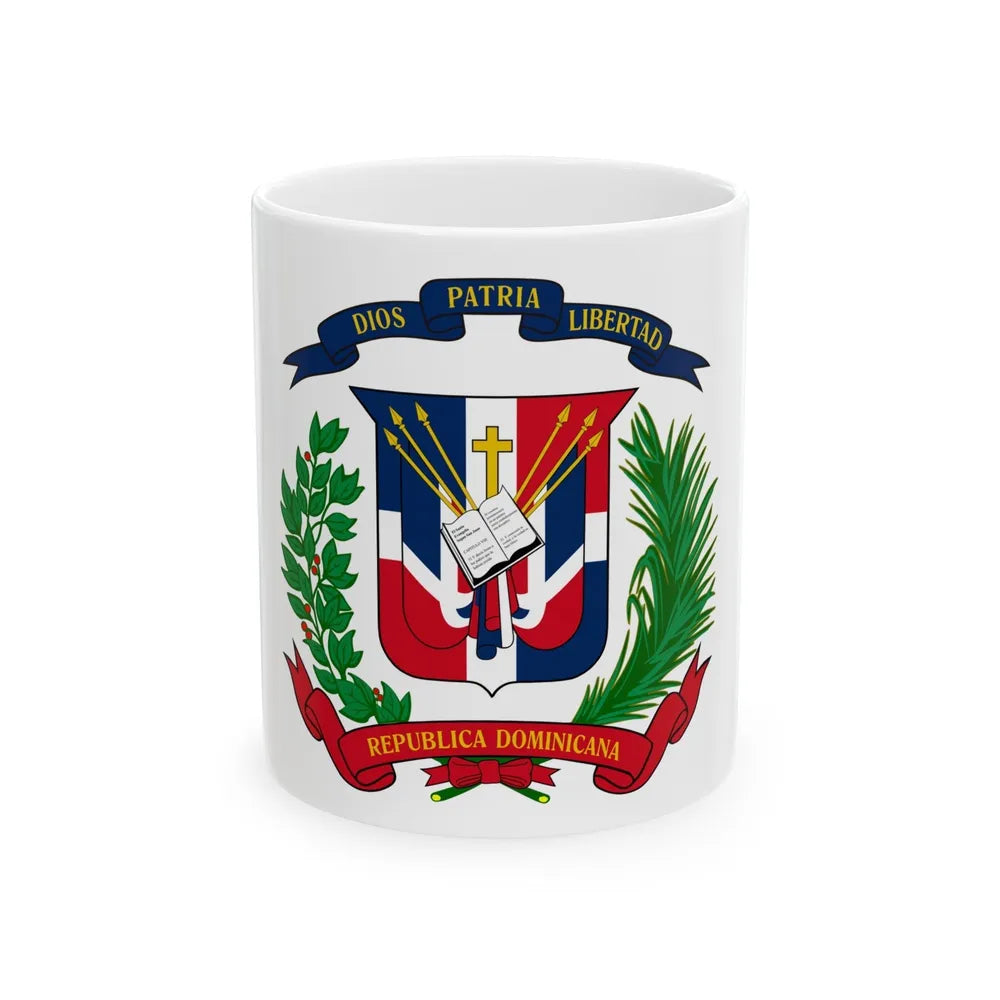 Coat of arms of the Dominican Republic - White Coffee Mug-11oz-Go Mug Yourself