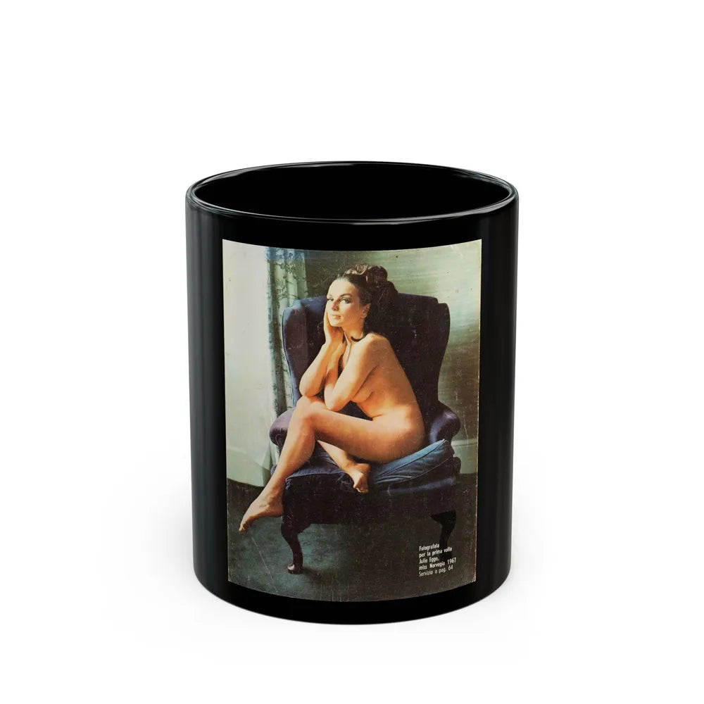 Julie Ege #250 (Vintage Female Icon) Black Coffee Mug-11oz-Go Mug Yourself