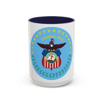 Seal of Columbus Ohio - Accent Coffee Mug-15oz-Navy-Go Mug Yourself