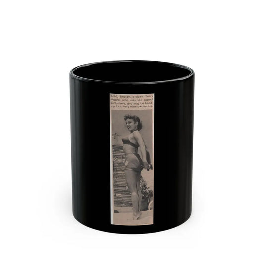 Terry Moore #534 - 1.75x5.75 Magazine Page Photo Clipping (Vintage Female Icon) Black Coffee Mug-11oz-Go Mug Yourself