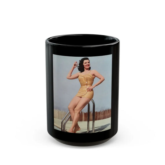 Jane Russell #209 (Vintage Female Icon) Black Coffee Mug-15oz-Go Mug Yourself