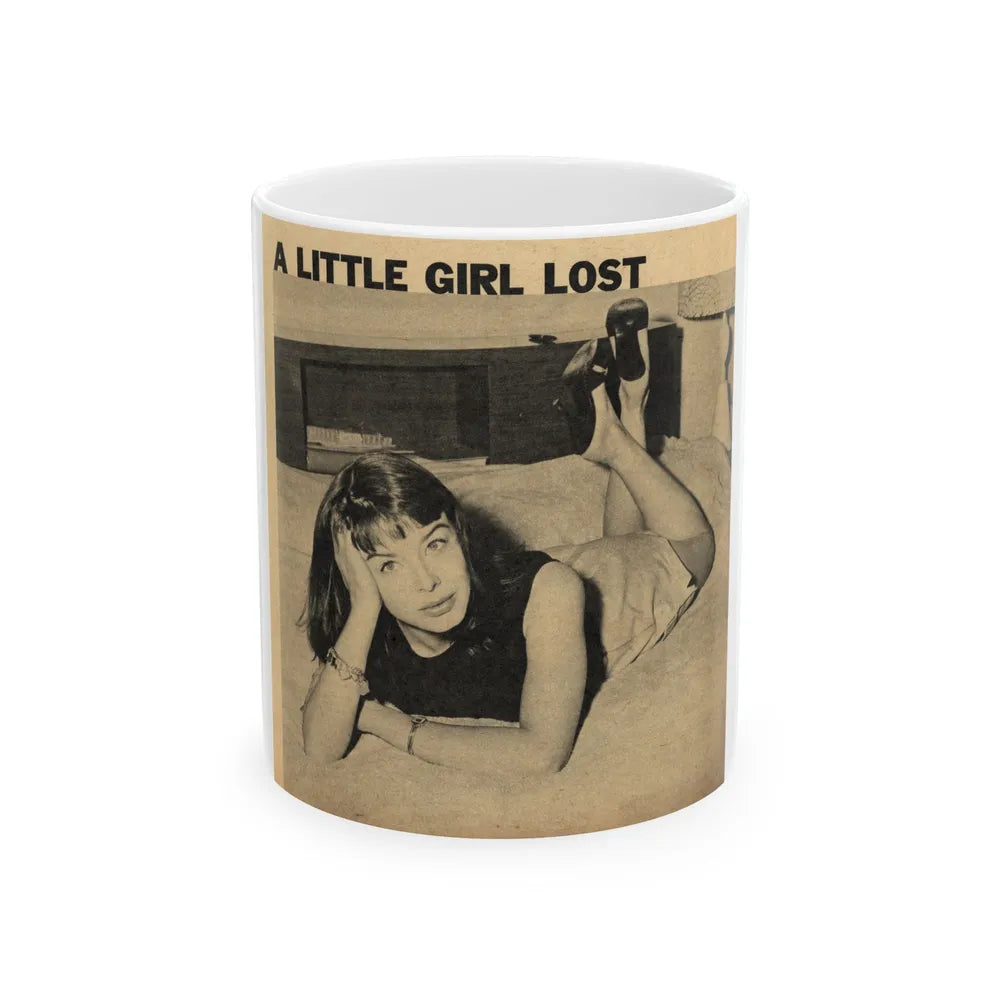 Janet Munro #356 8x10 Late 50's Magazine Page Pin-Up with Caption from Article (Vintage Female Icon) White Coffee Mug-11oz-Go Mug Yourself